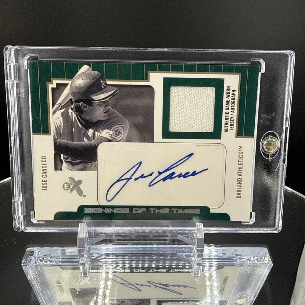Jose Canseco 2004 Fleer E-X GU Jersey Auto 27/27 Signings of the Times